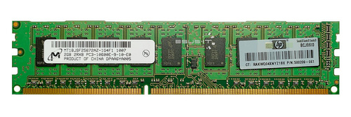 Arbeitspeicher 1x 2GB Micron ECC UNBUFFERED DDR3 2Rx8 1333MHz PC3-10600 UDIMM | MT18JSF25672AZ-1G4